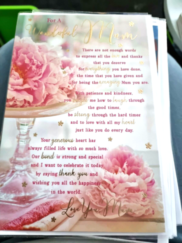 Mum Happy Birthday Card Gold Foil Premium Quality