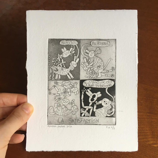 « La satisfaction » - gravure sur cuivre 