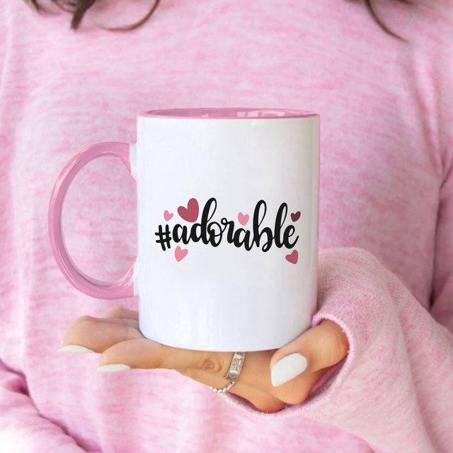 MUG BICOLOR BLANC/ROSE