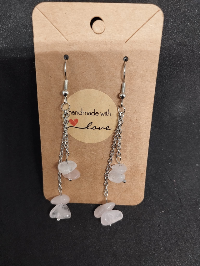 Boucle d'oreille en quartz rose