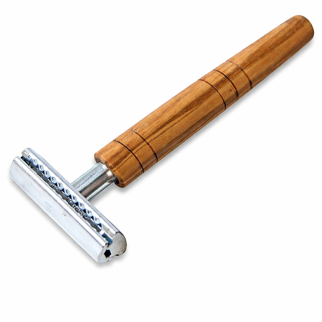 Razor – Tuscan Olive Wood - Classic Safety Razor · Olive Wood Handle (Makalu