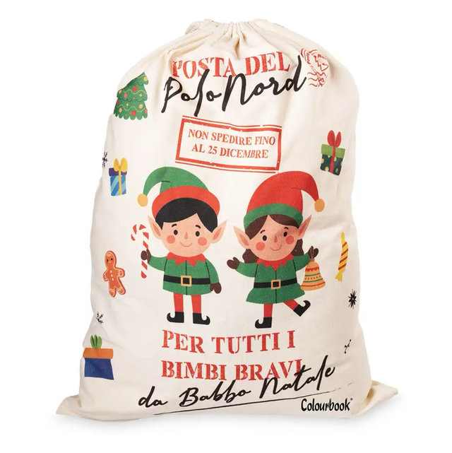 Sacco regali di Babbo Natale Colourbook 