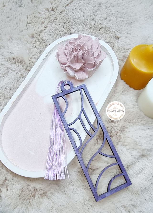 Marque-page en bois CAMAIEU violet