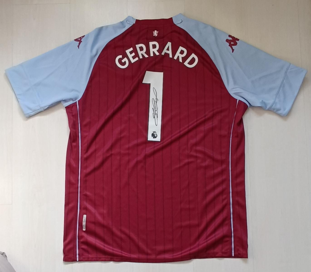 Gesigneerd Steven Gerrard Aston Villa Shirt!