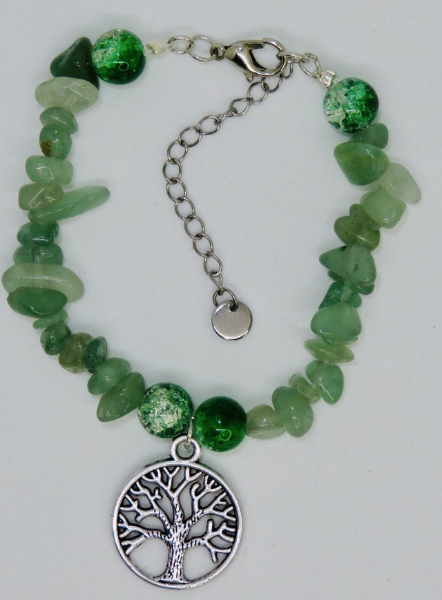Bracelet en Aventurine verte sur fermoir