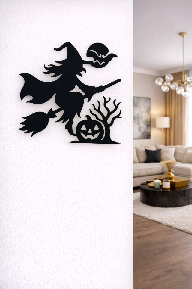 Sorcière sur balais Halloween