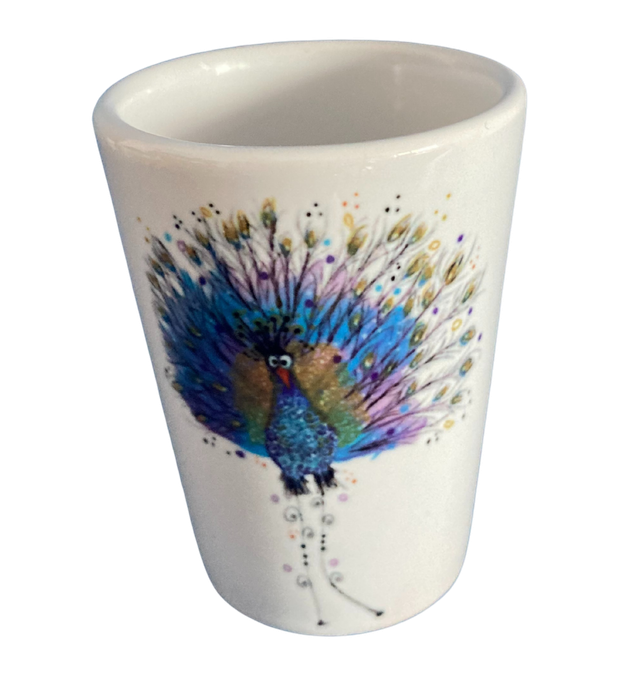 Schnapsglas Keramik "Pfau"
