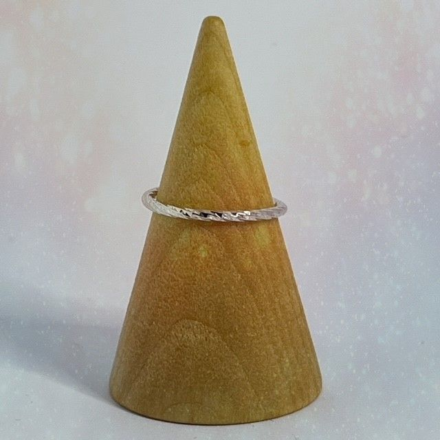 Silver Diamond Cut Stacking Ring