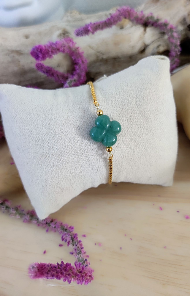 Bracelet Trèfle Aventurine verte 