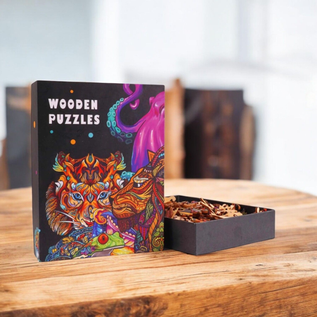 Wooden Puzzles bunte Tiere