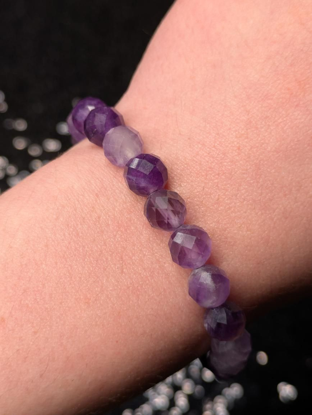 Bracelet améthyste facettes 