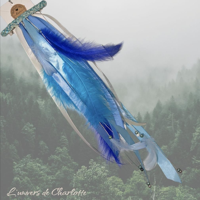 Barrette Amérindienne "Bleu"