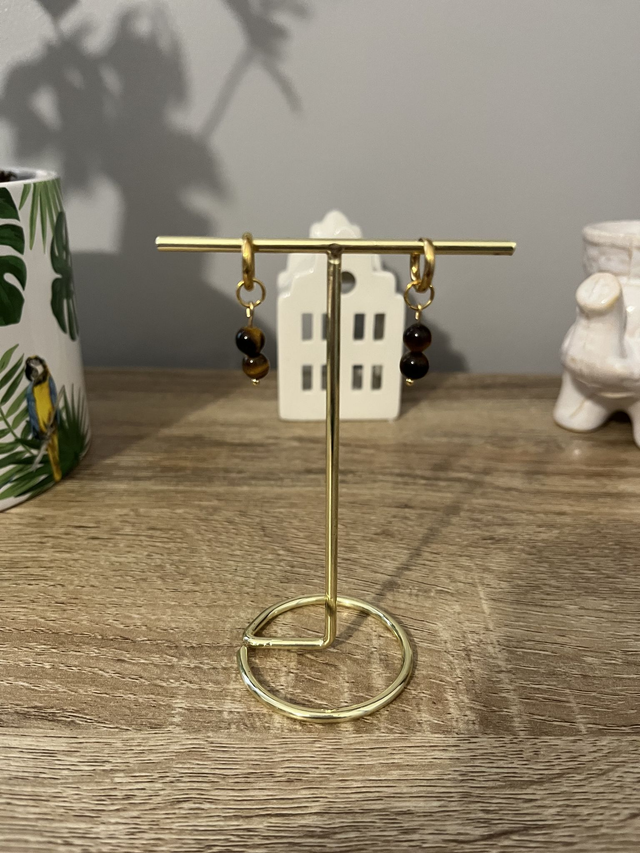 Boucles d’oreilles pierre naturelles 2 perles