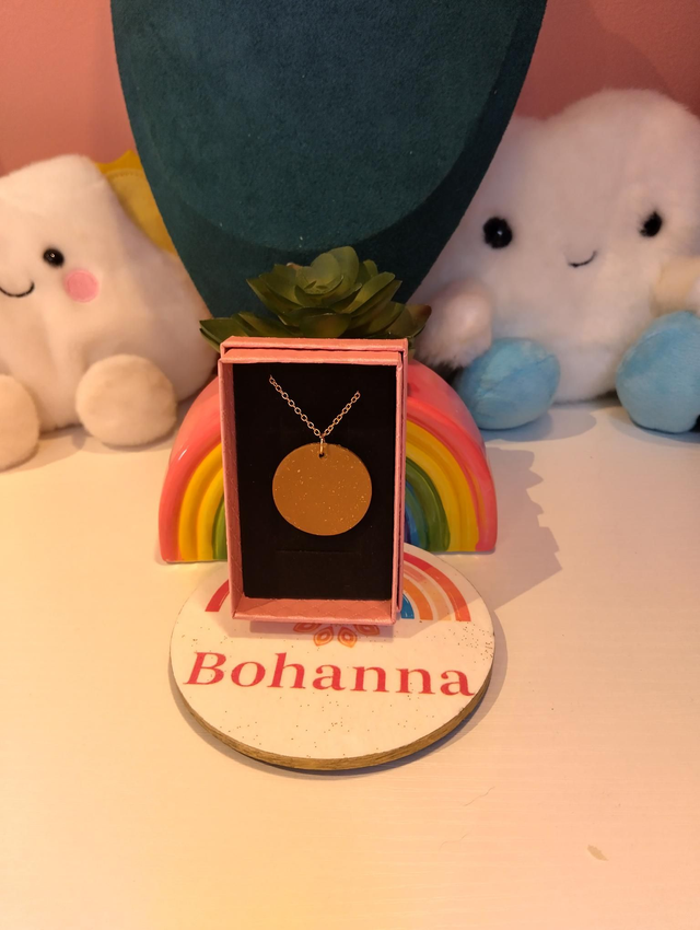 Handmade polymer clay - Boho circle necklace 