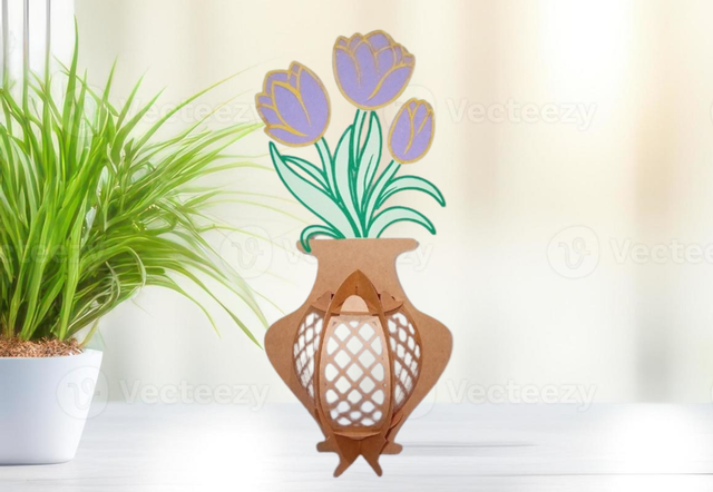 Lanterne vase tulipe