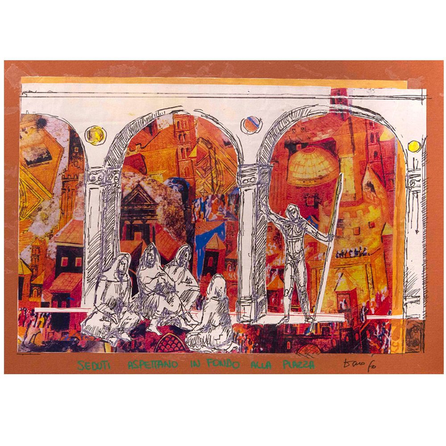 Seduti Aspettando in fondo alla piazza - Serie San Francesco