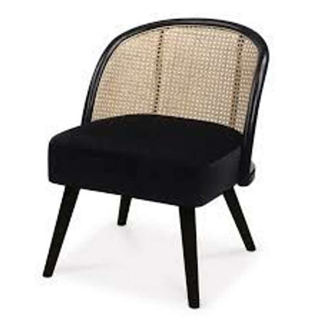 Fauteuil noir / cannage 