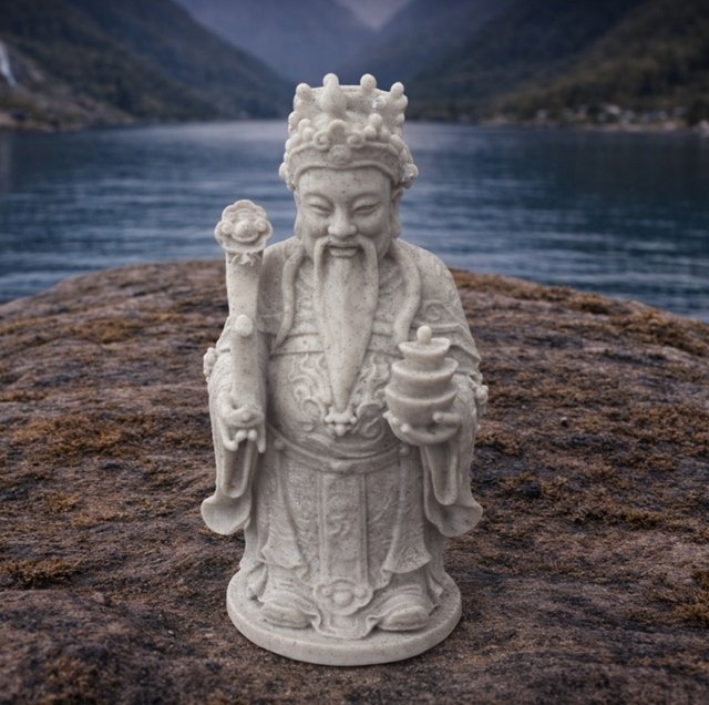 The God of Wealth marble effect 3D statue 