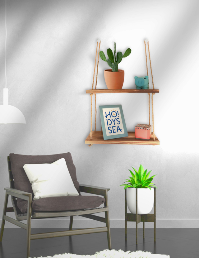 HODYSSEA Etagère murale suspendue HEADS-UP 42,50 cm bois clair