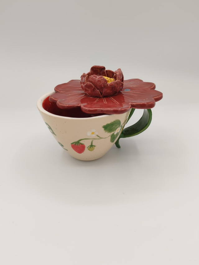 Tasse Fraise "Fleur de thé"