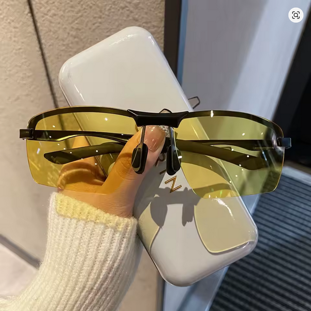 Lentes ámbar conducción de noche para hombre