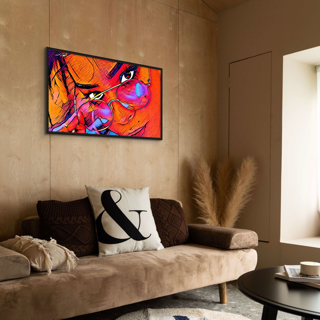 Canvas Wall Art, 'See Anything', Float Framed Unique Hand Drawn Digital Artwork, Colourful, Home Decor,