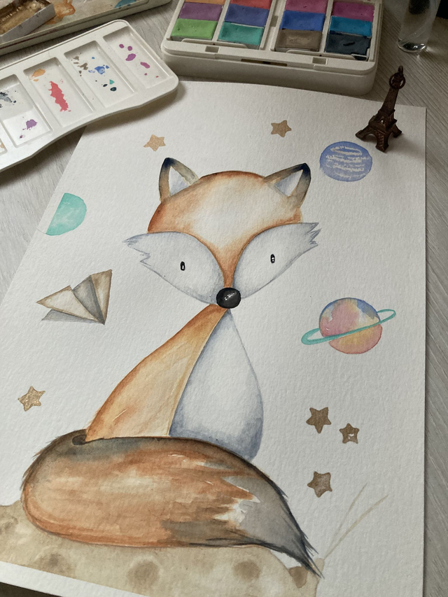 Pintura zorrito rojo