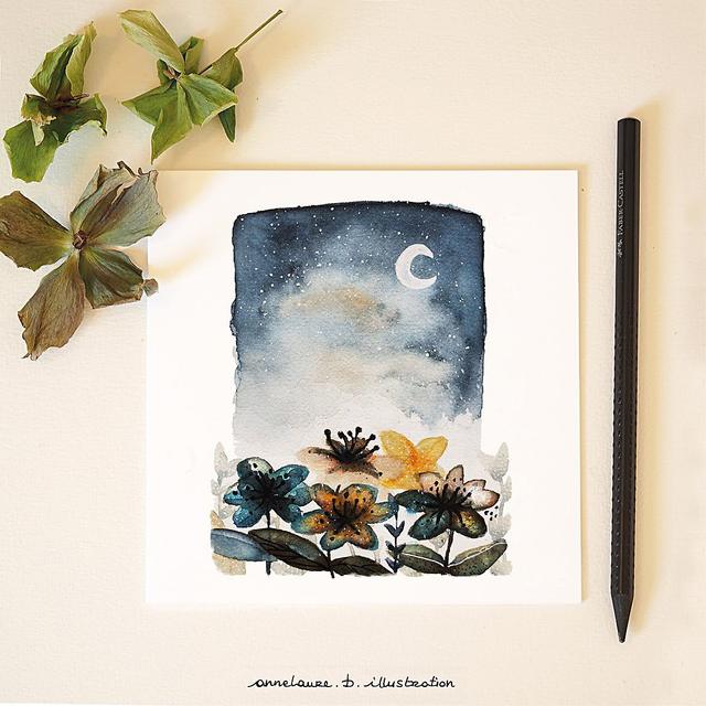 Carte &quot;Fleurs lunaires&quot;