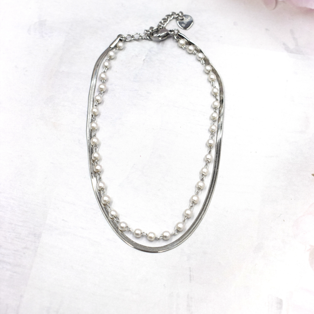 Chaîne de cheville double perle