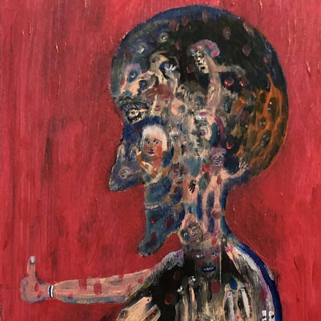 Diable ! 18x28 cm - Acrylique sur bois