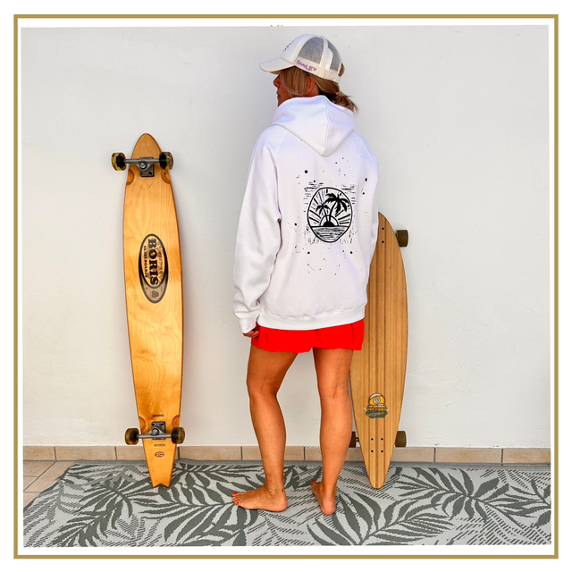 HOODIE - weiß PALME