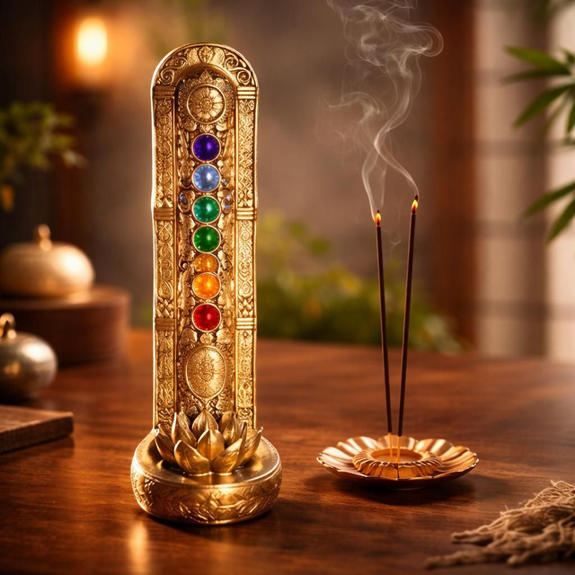 "7 chakras" - Porte-encens tige - Résine