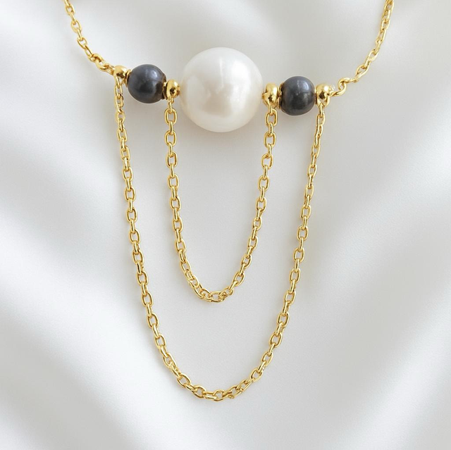 KESHI HEMATITE NECKLACE