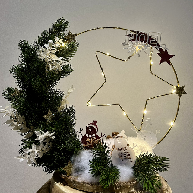 Cercle métal avec Etoile Lumineuse sur socle