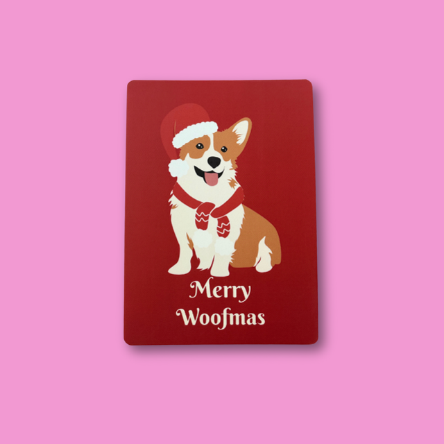 Kerstkaart Merry Woofmas
