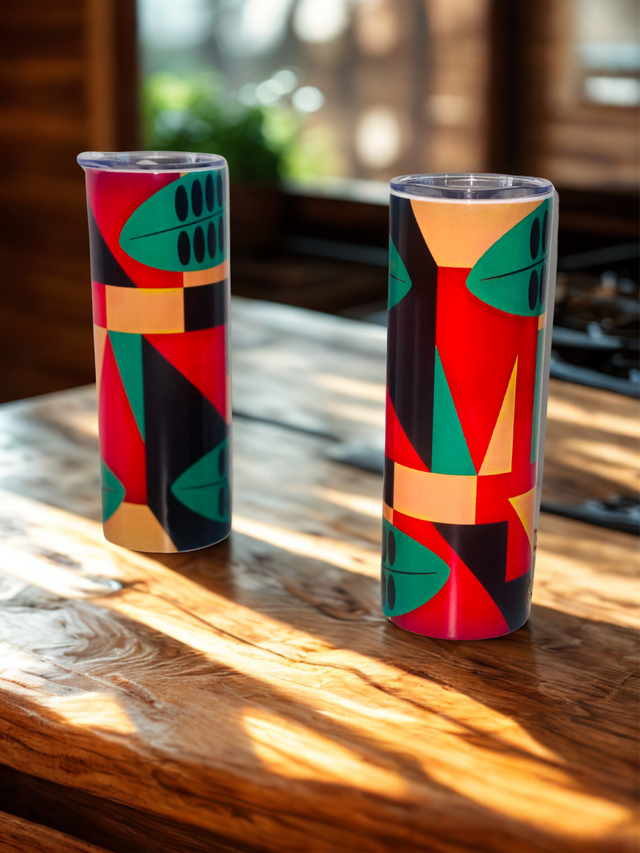 20 oz Drinkbeker – African Geometry