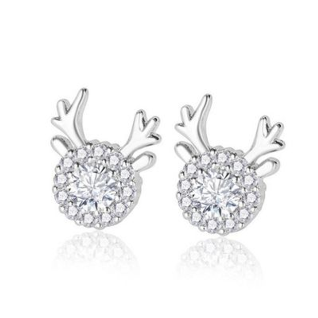 Boucles d&#039;oreilles en argent 925 rhodié avec pierre précieuse brillante marie perle