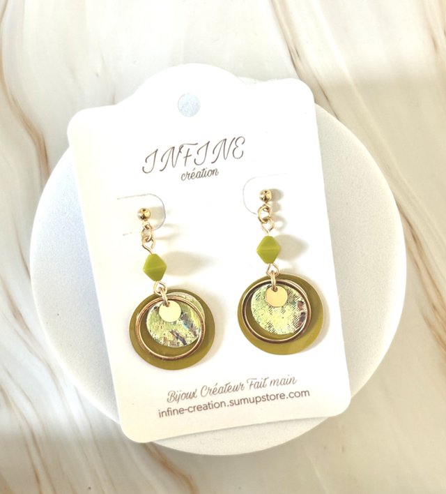 Boucles d’oreilles « Audacieuse Vert Citron »