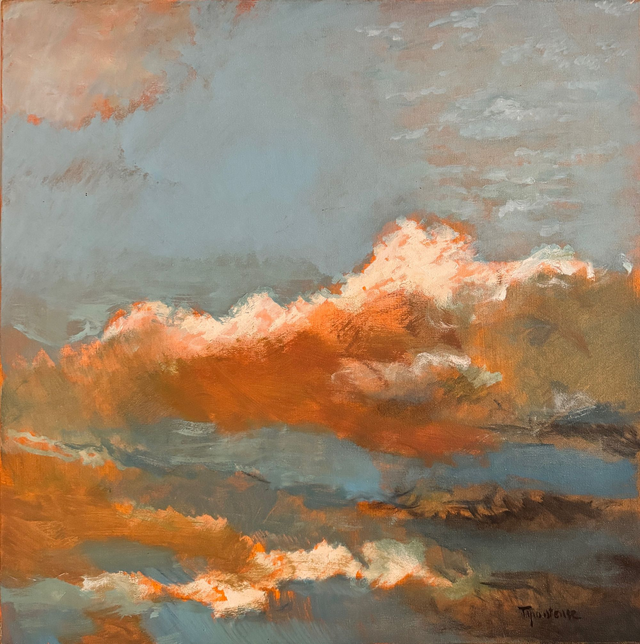 Chmury 60x60 olej płótno