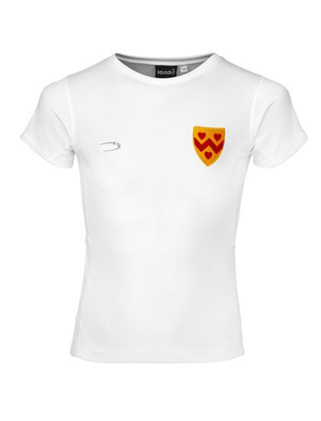 Second Hand Girls White Crested Fitness T-Shirt