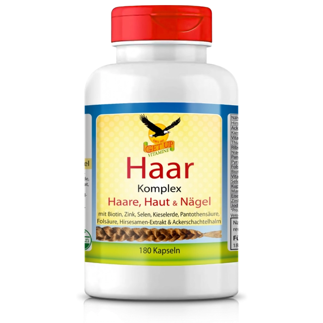 Get UP - Haar Komplex - Nährstoffe für Haare, Haut &amp; Nägel, 180 Kapseln
