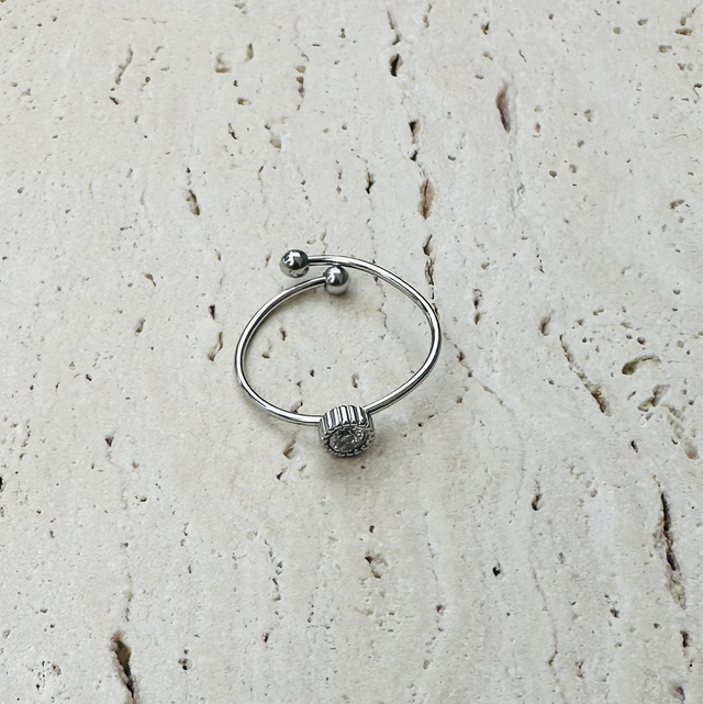 Ring steentje zilver 