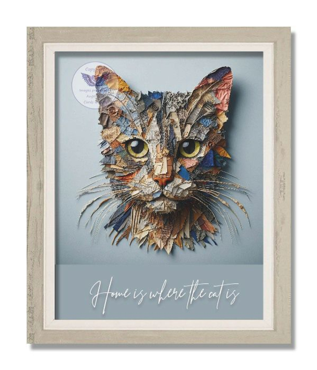 Artistic print of cat with text (C07)