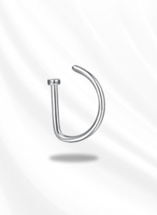 Faux anneau de nez Simple argent (0.8mm)