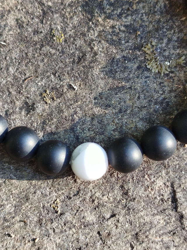 Bracelet Homme Onyx / Howlite