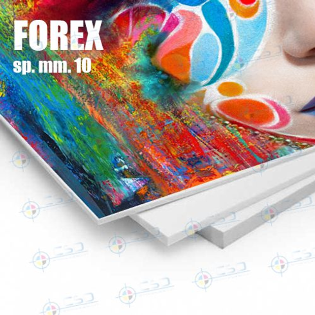 Forex spessore 10 mm. pronti in 12 giorni: squadrato, stampa diretta quadricromia, monolato (prezzo con IVA)