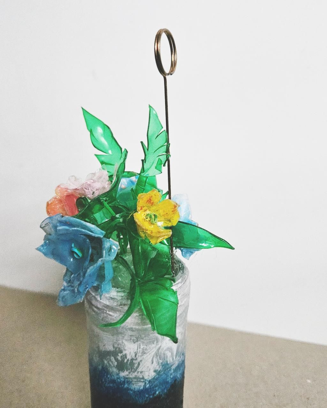 Artificial Dried Flower Table Home Office Floral Decoration ECO Handmade Handpaint Table Card Holder Stand