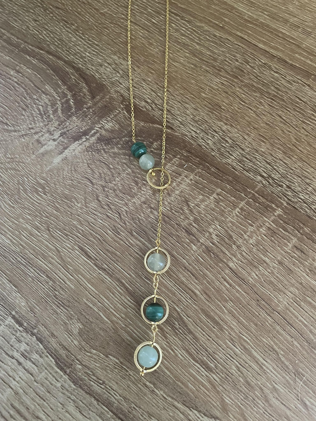 Collier Malachite et Aventurine verte 8 mm