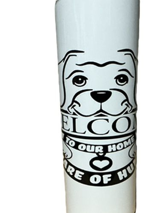 Welcome Home Flask - 20 oz Stainless Steel Straight Skinny Tumbler with Straw