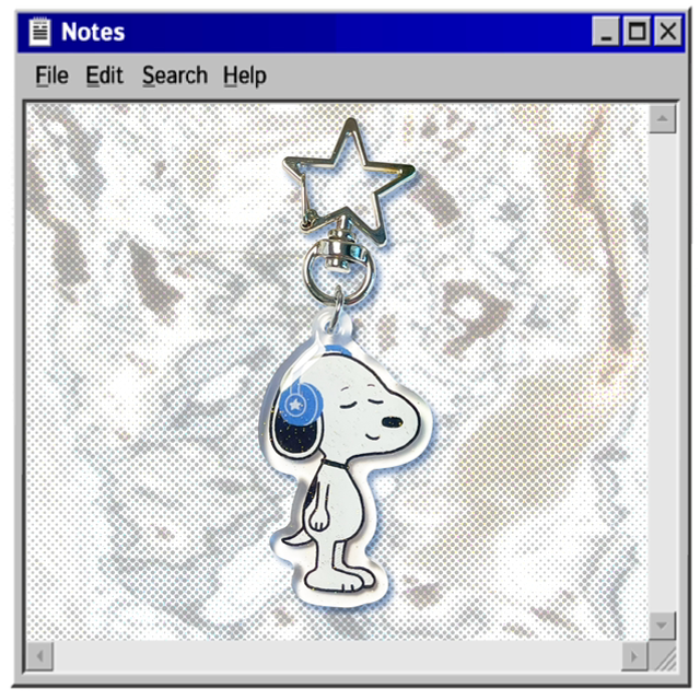 acrylic glittery keychain - Snoopy